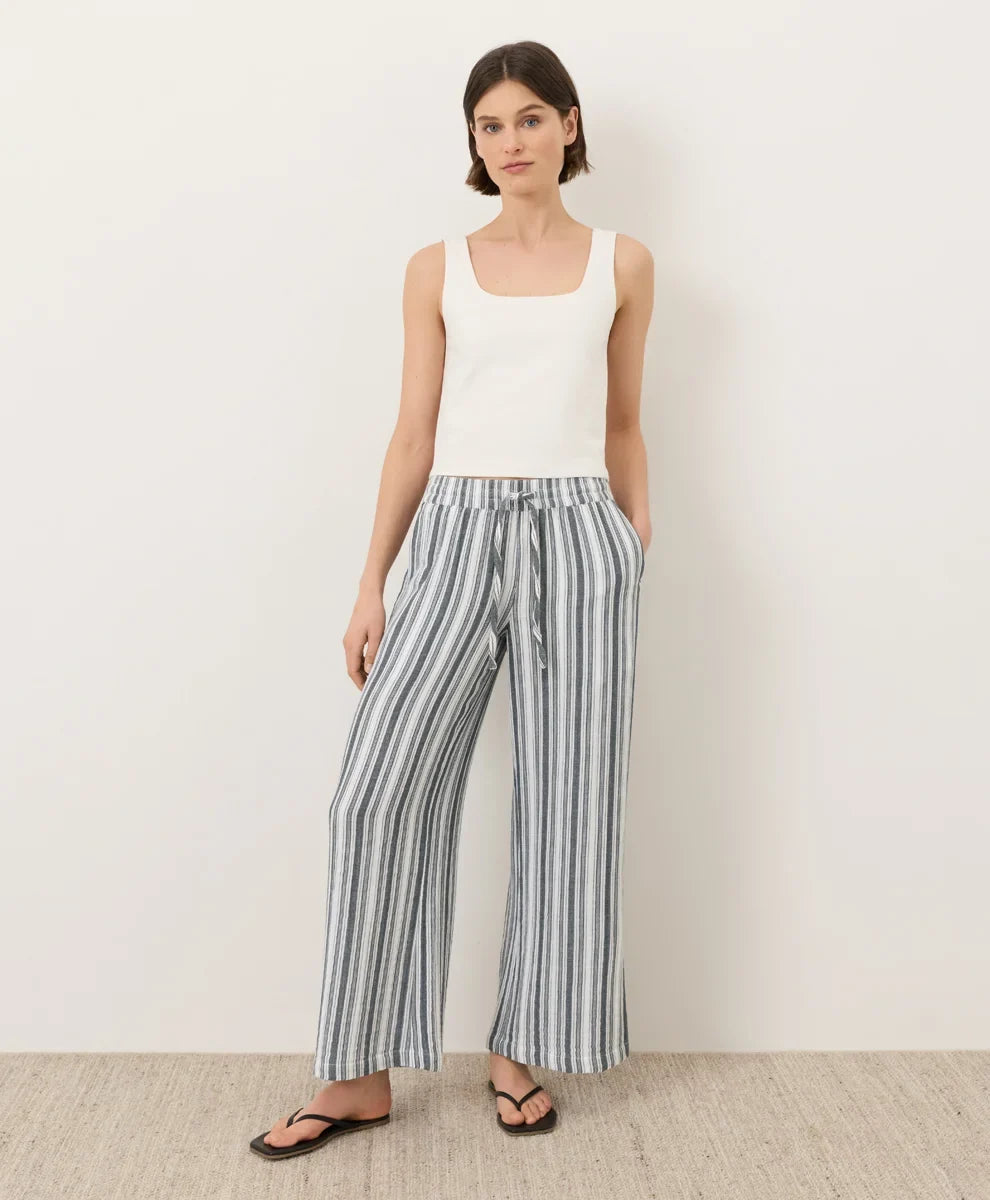 coastal double gauze split hem pant