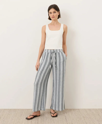 coastal double gauze split hem pant