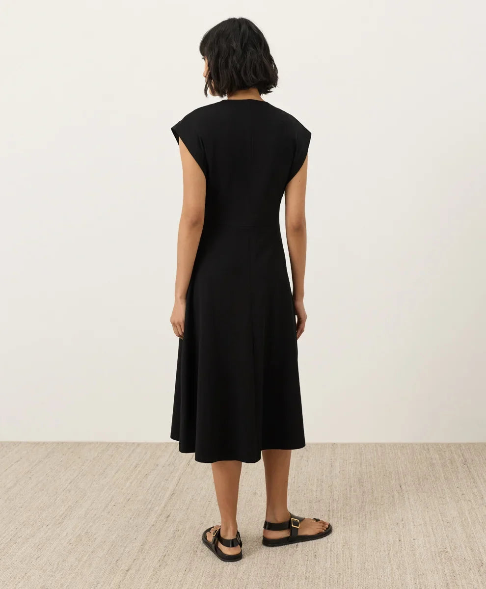 fit & flare v-neck twist dress