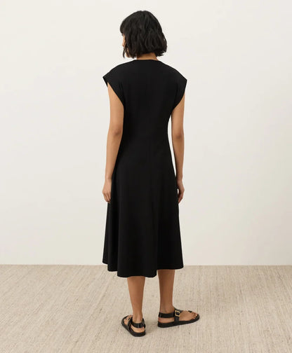 fit & flare v-neck twist dress