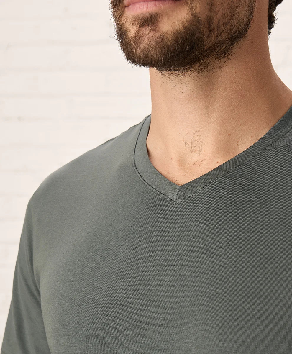 luxe essential slim fit v-neck tee