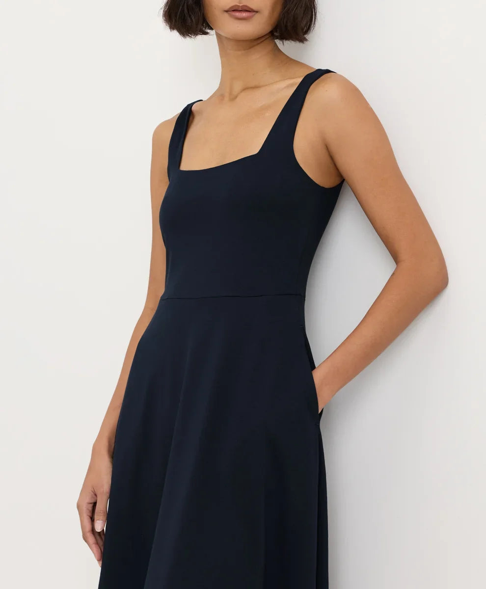 fit & flare square neck dress
