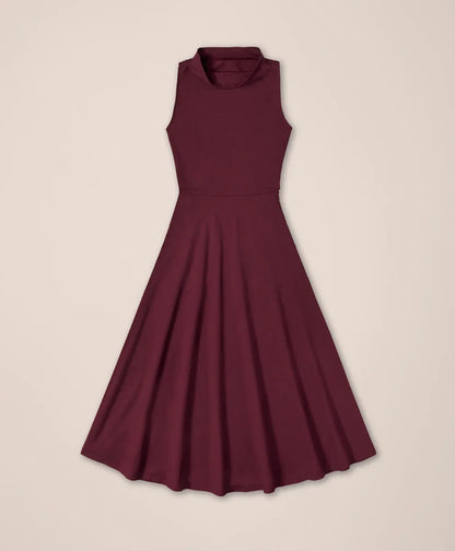 clearance fit & flare cowl neck dress