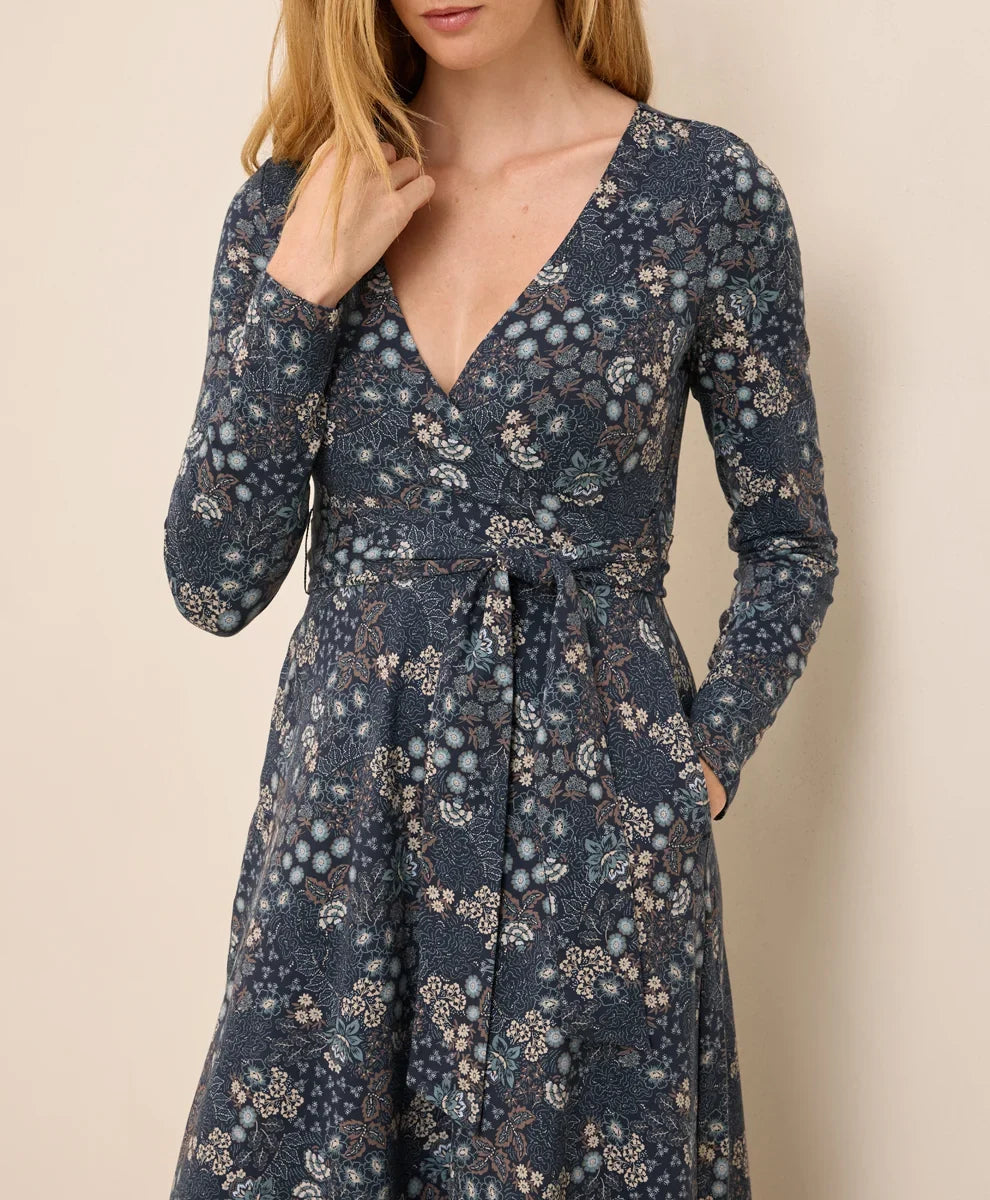 clearance fit & flare wrap dress