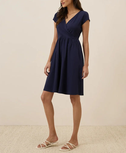 clearance fit & flare crossover dress