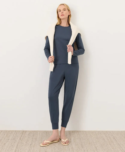 clearance luxe essential crewneck long sleeve tee