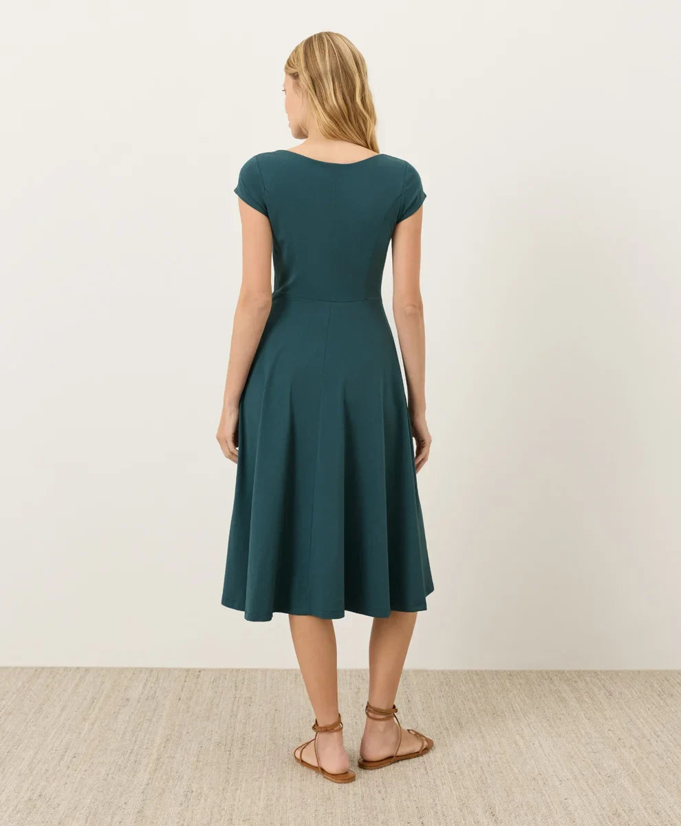fit & flare ballet neck dress