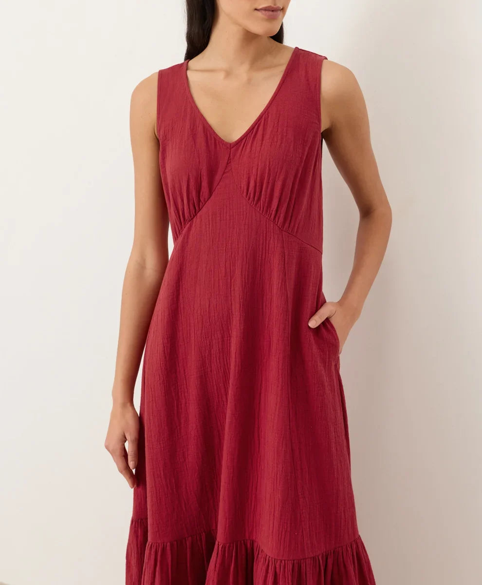 clearance coastal double gauze beach to brunch maxi dress