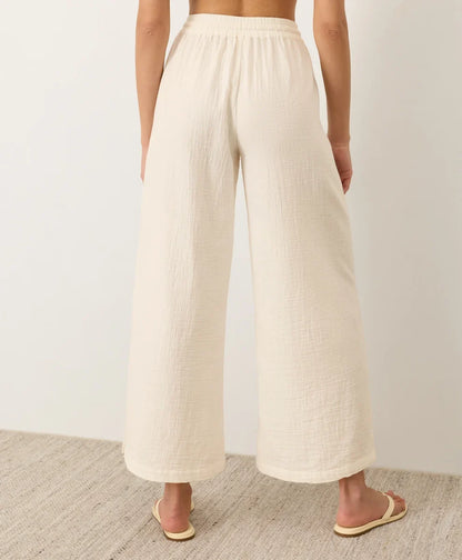 coastal double gauze split hem pant