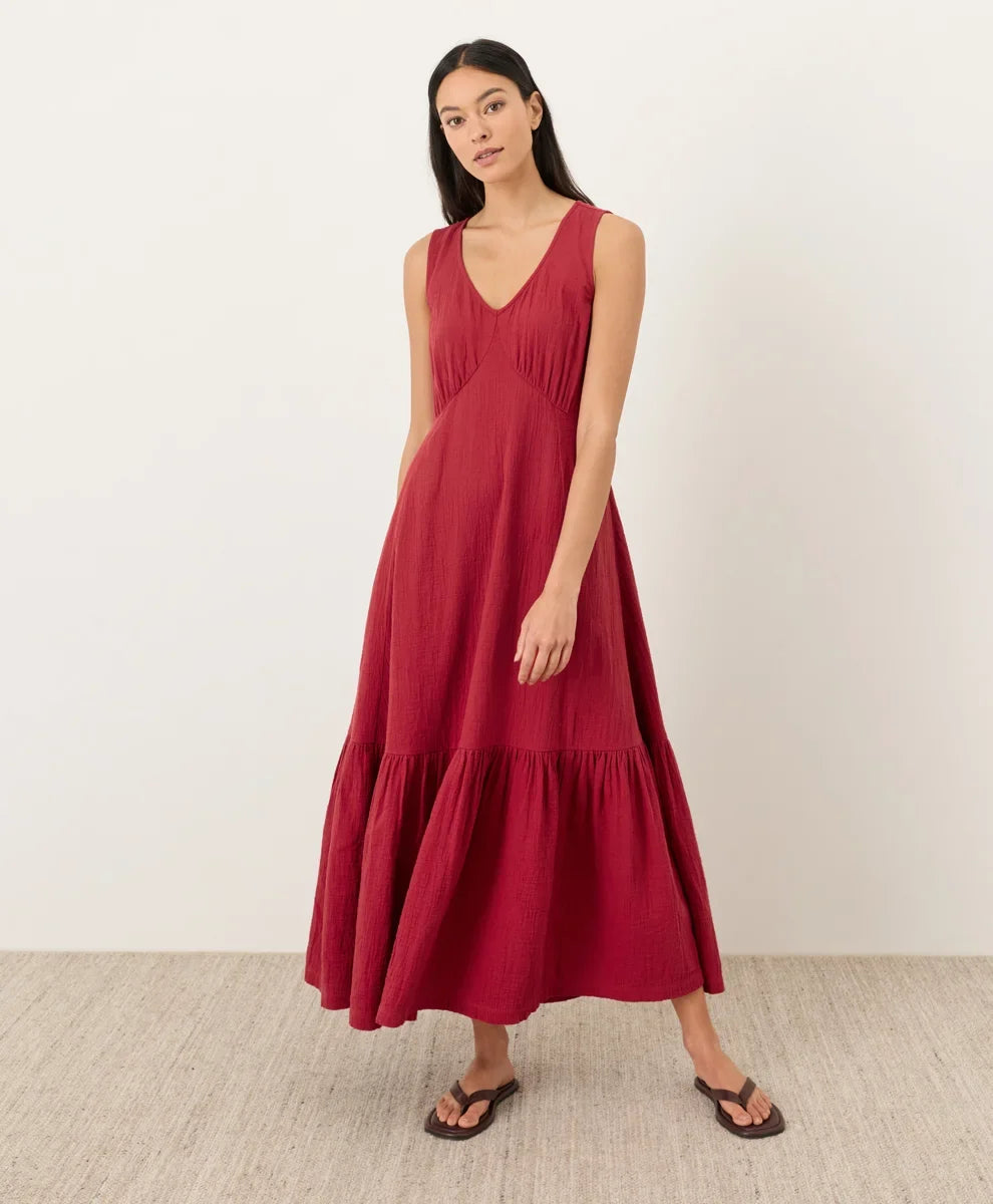 clearance coastal double gauze beach to brunch maxi dress