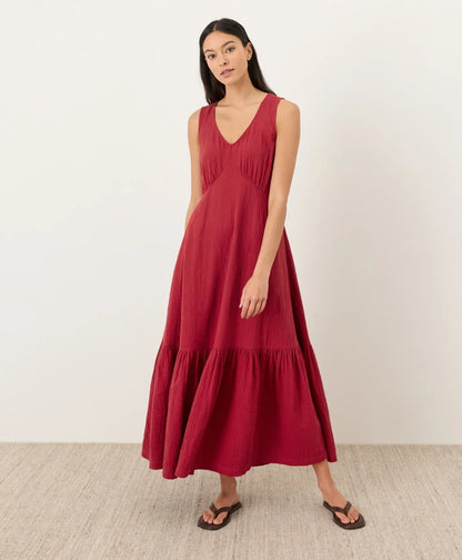 clearance coastal double gauze beach to brunch maxi dress