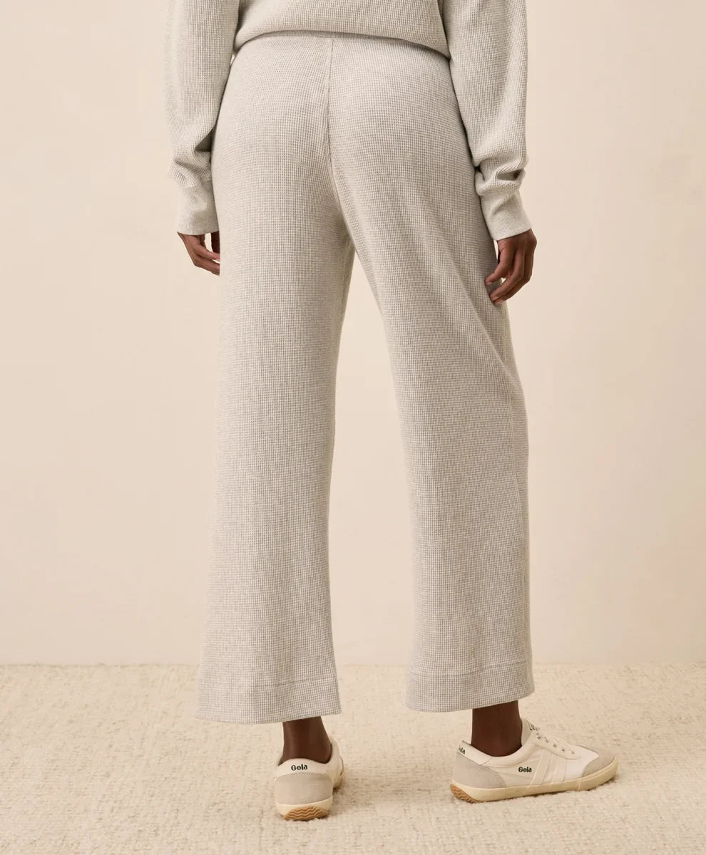 clearance thermal waffle wide leg pant