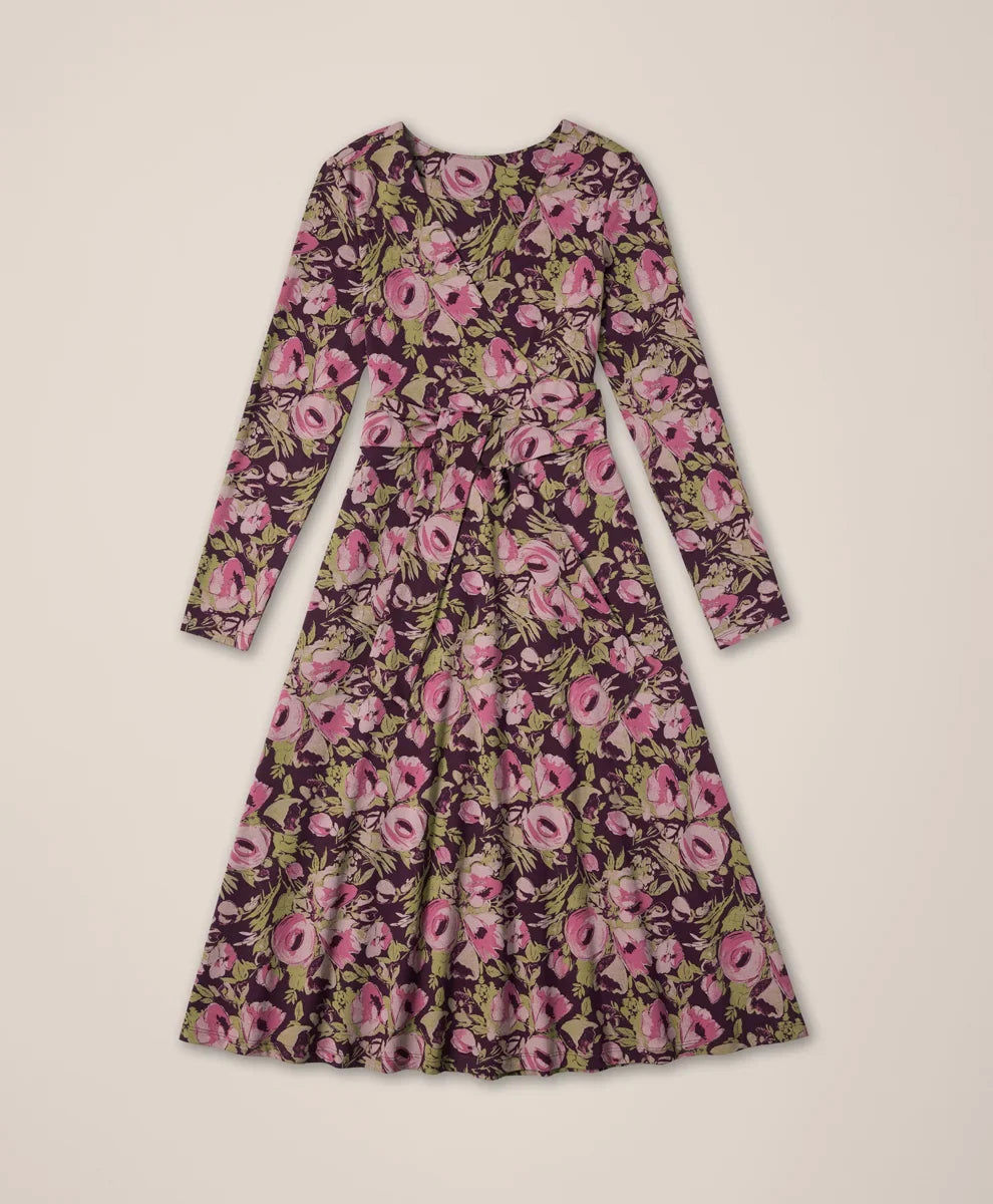 clearance fit & flare wrap dress