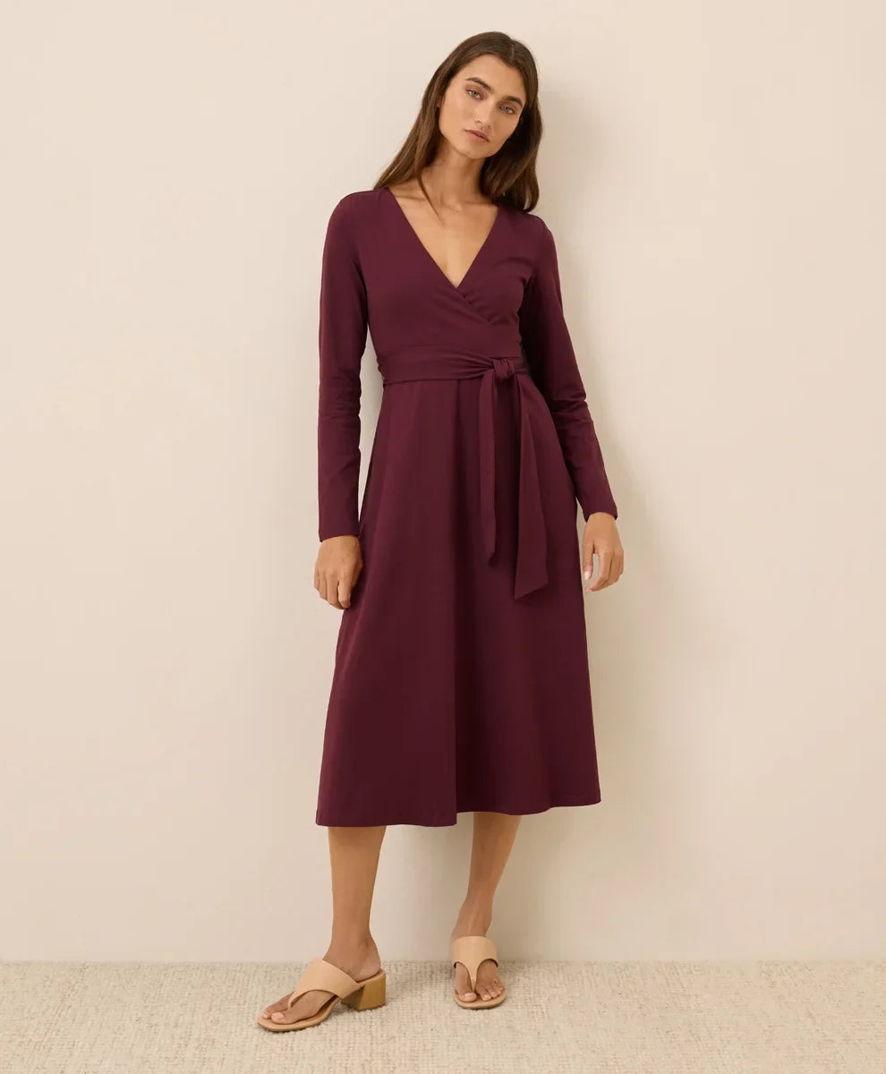 clearance fit & flare wrap dress