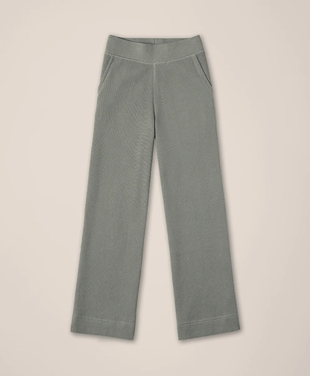 clearance thermal waffle wide leg pant