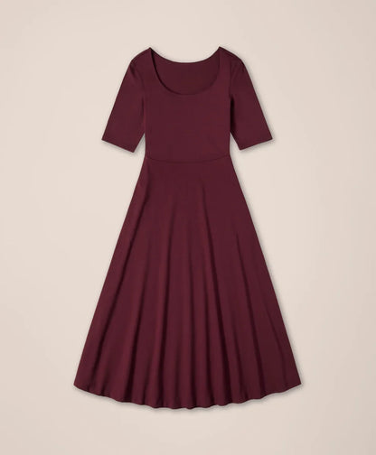 clearance fit & flare signature scoop dress