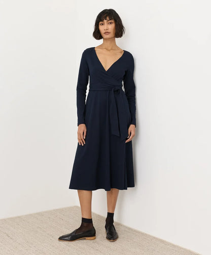 clearance fit & flare wrap dress