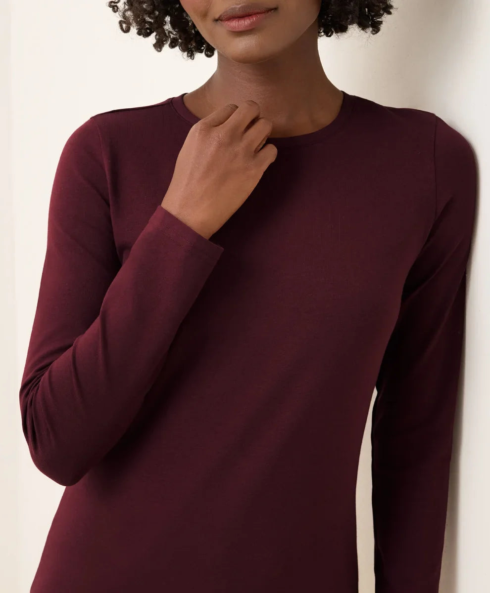 clearance luxe stretch jersey slim long sleeve tee
