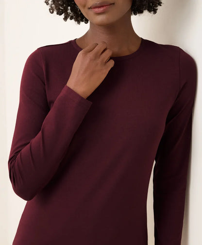 clearance luxe stretch jersey slim long sleeve tee