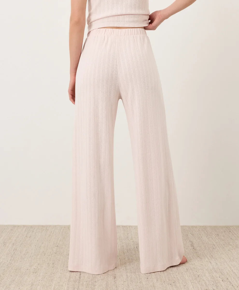 clearance pointelle wide leg pant