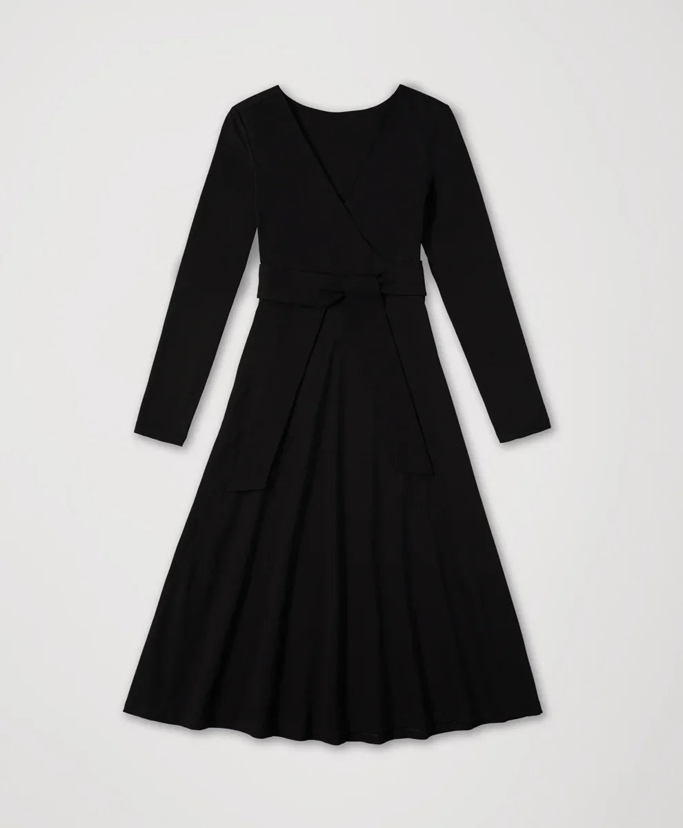 clearance fit & flare wrap dress