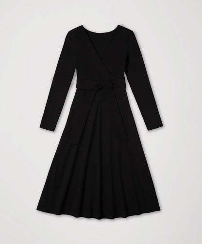 clearance fit & flare wrap dress