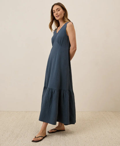clearance coastal double gauze beach to brunch maxi dress