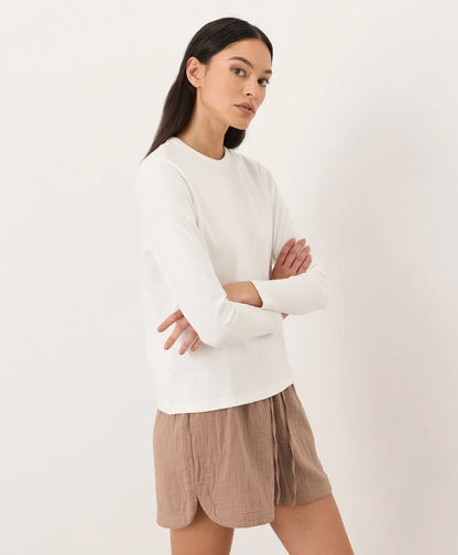 soft-slub essential crewneck long sleeve tee