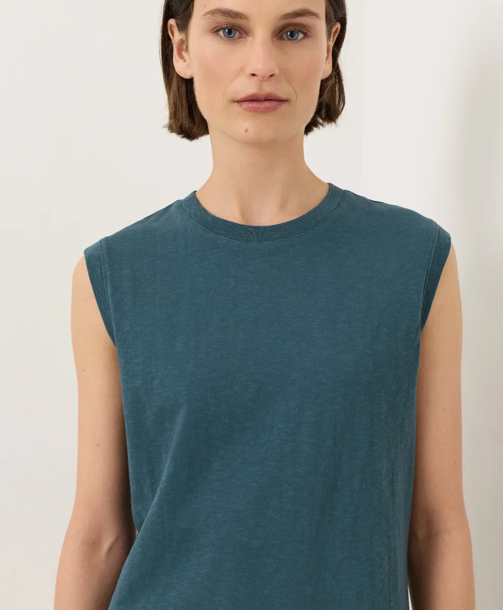 soft-slub essential easy muscle tee dress