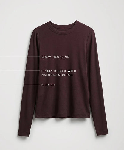 perfect rib crewneck long sleeve tee
