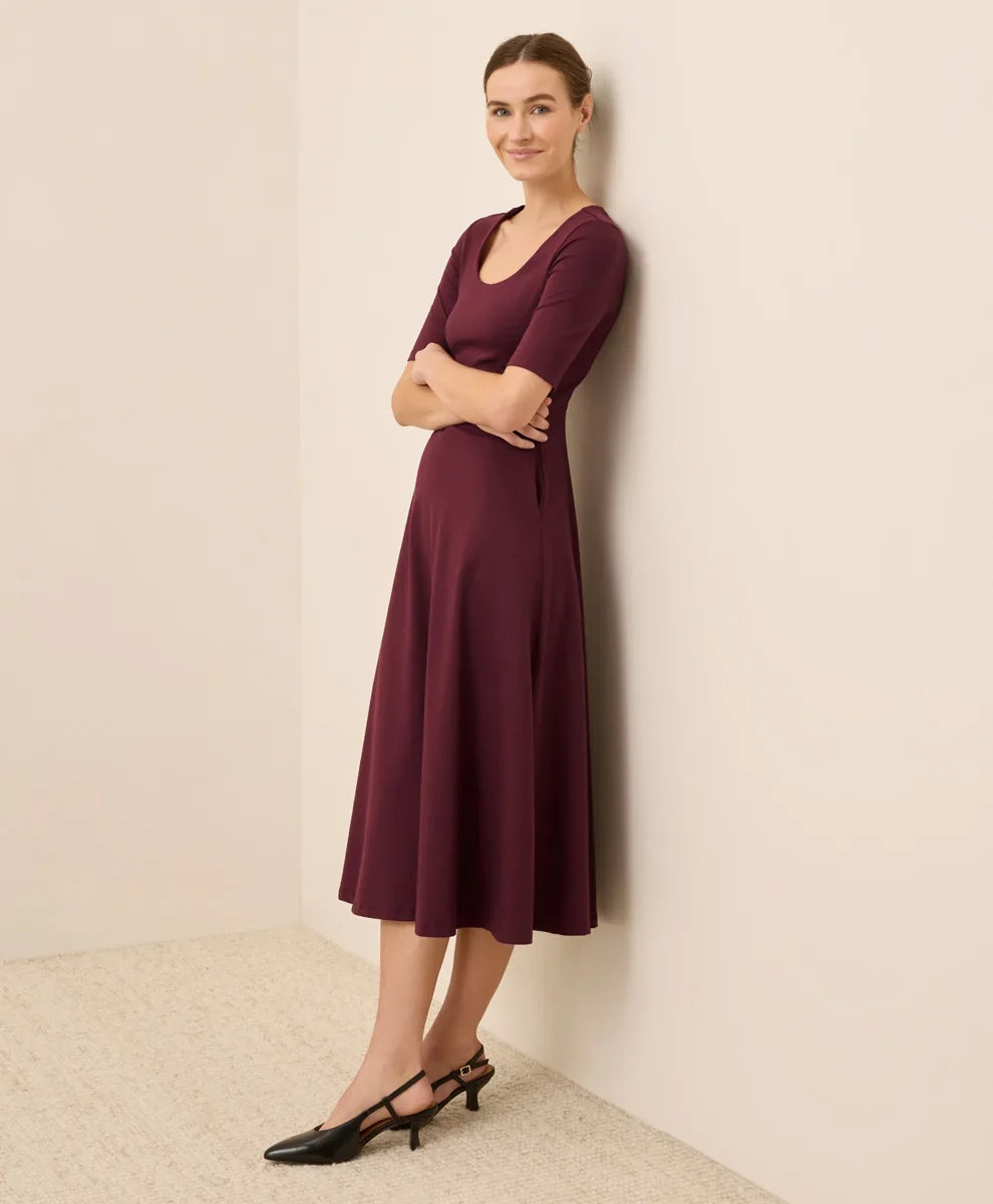clearance fit & flare signature scoop dress