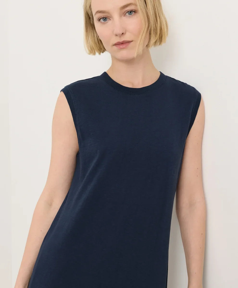 soft-slub essential easy muscle tee dress