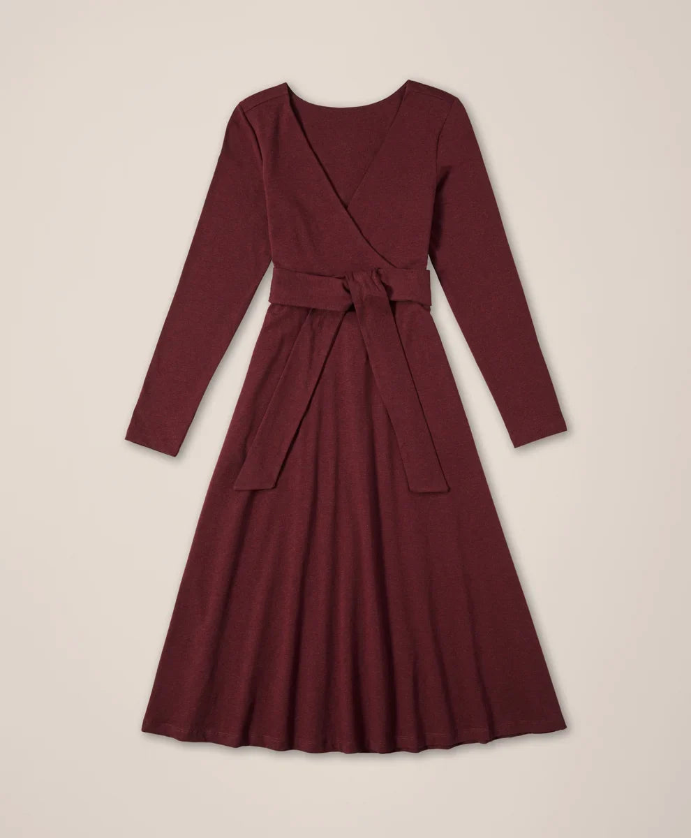 clearance fit & flare wrap dress