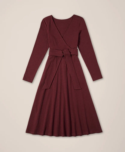 clearance fit & flare wrap dress