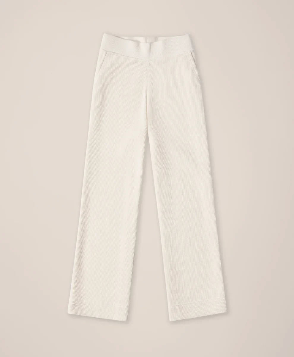 clearance thermal waffle wide leg pant