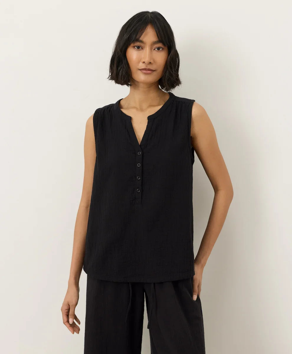 clearance coastal double gauze henley tank