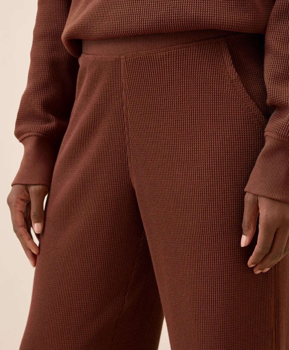 clearance thermal waffle wide leg pant