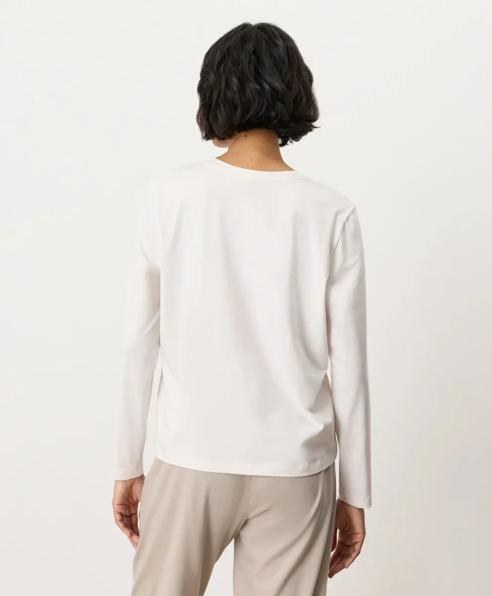 clearance luxe essential crewneck long sleeve tee