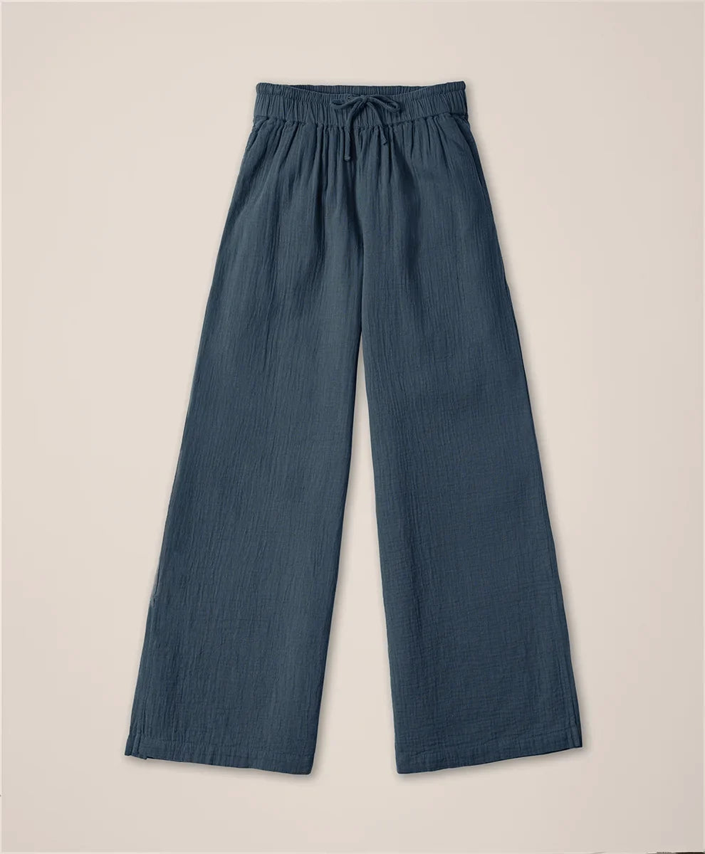 clearance coastal double gauze split hem pant