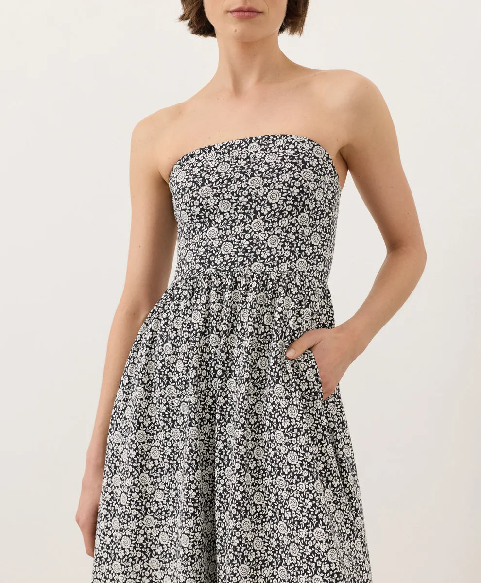 clearance fit & flare strapless dress