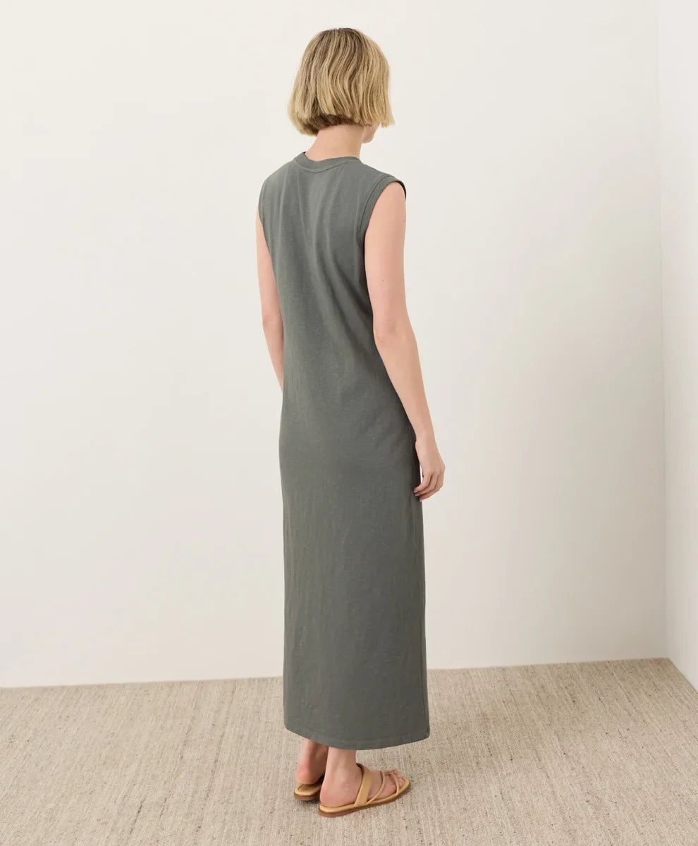 soft-slub essential easy muscle tee maxi dress