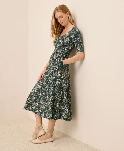 clearance fit & flare signature scoop dress