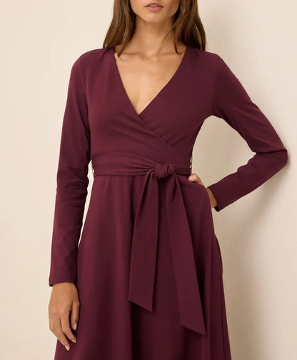 clearance fit & flare wrap dress