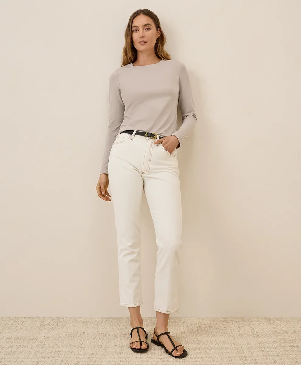 clearance luxe stretch jersey slim long sleeve tee