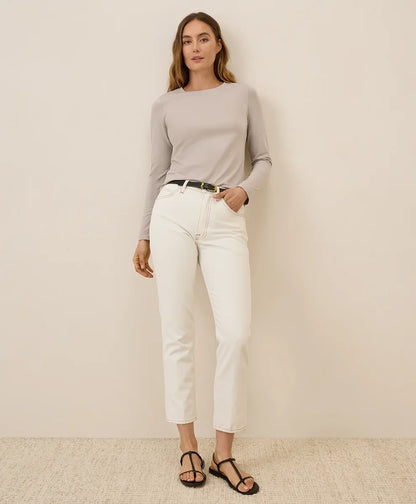 clearance luxe stretch jersey slim long sleeve tee