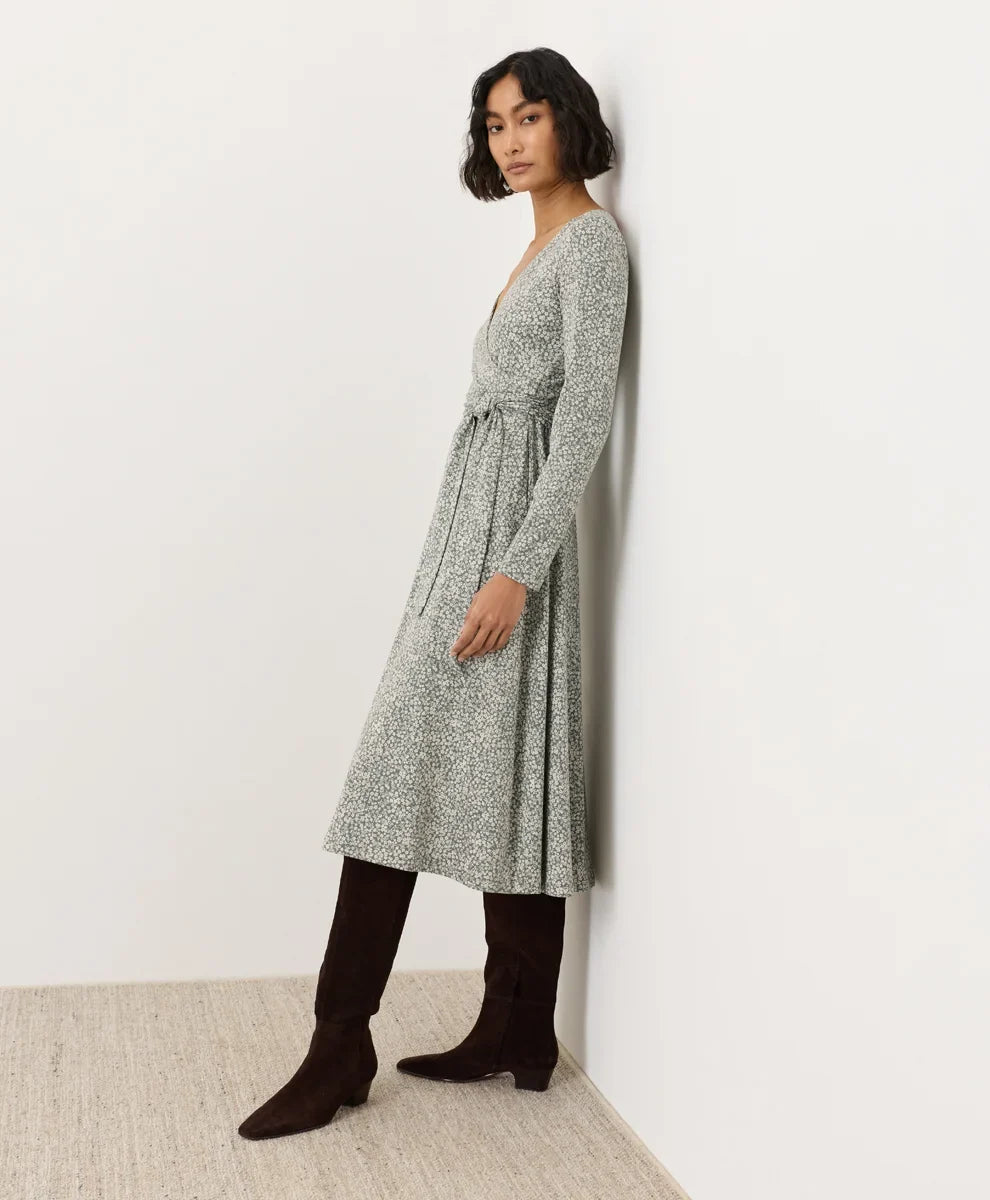 clearance fit & flare wrap dress