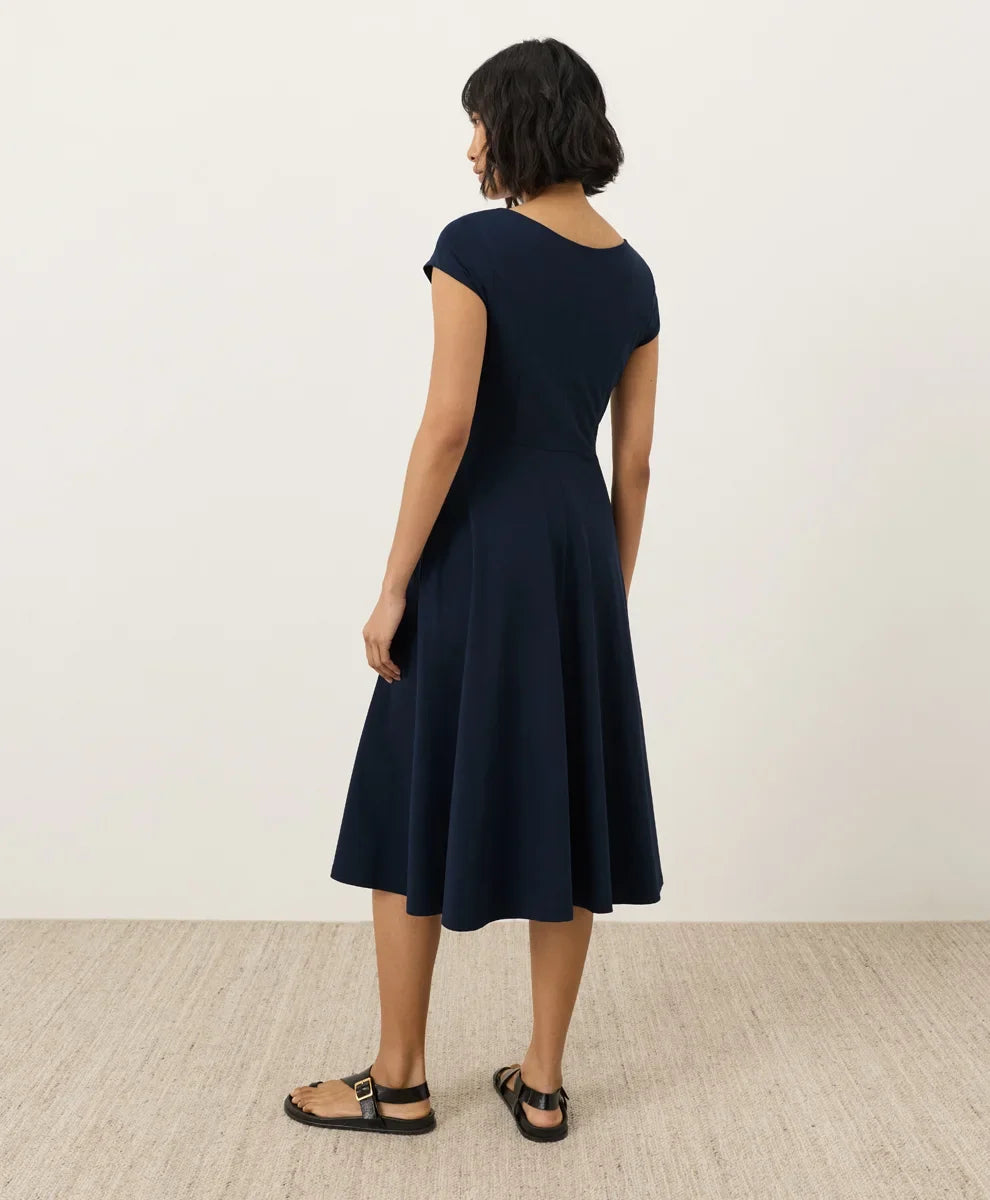 fit & flare ballet neck dress