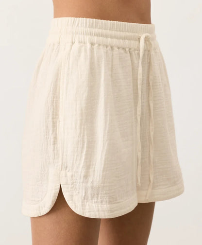 coastal double gauze curved hem short