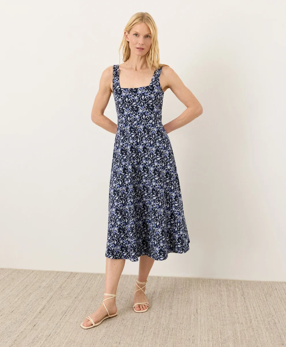 fit & flare square neck dress