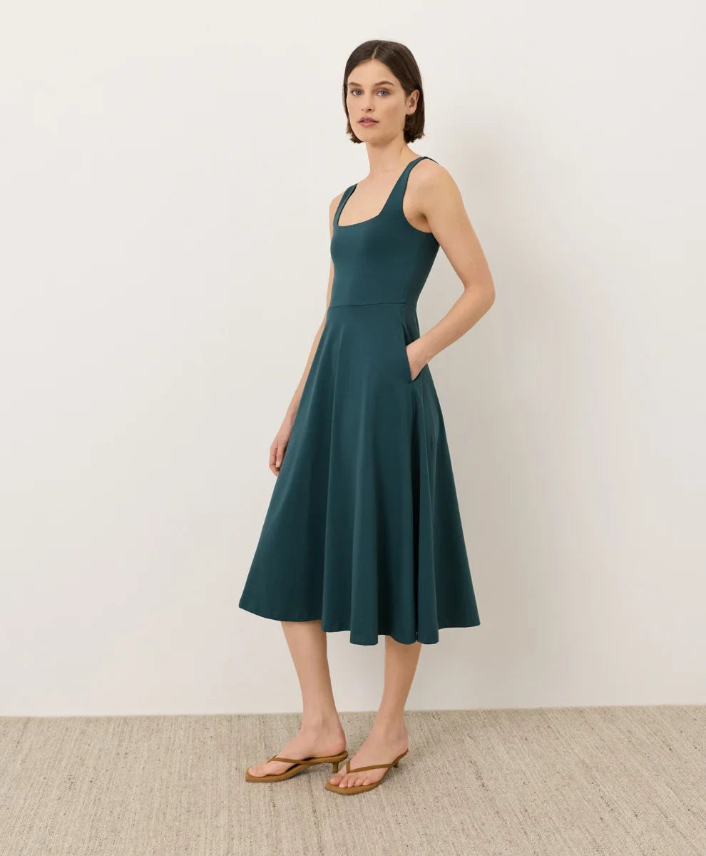fit & flare square neck dress